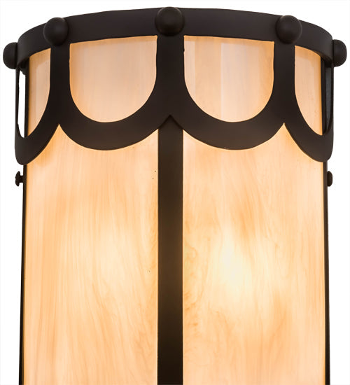 Meyda Lighting Carousel 8" 4-Light Oil Rubbed Bronze Wall Sconce With Fleshtone Idalight Shade Glass