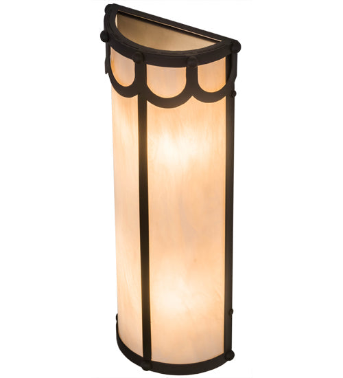 Meyda Lighting Carousel 8" 4-Light Oil Rubbed Bronze Wall Sconce With Fleshtone Idalight Shade Glass