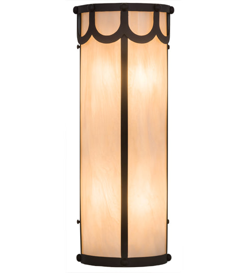 Meyda Lighting Carousel 8" 4-Light Oil Rubbed Bronze Wall Sconce With Fleshtone Idalight Shade Glass