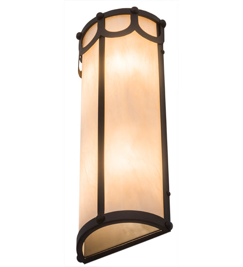 Meyda Lighting Carousel 8" 4-Light Oil Rubbed Bronze Wall Sconce With Fleshtone Idalight Shade Glass