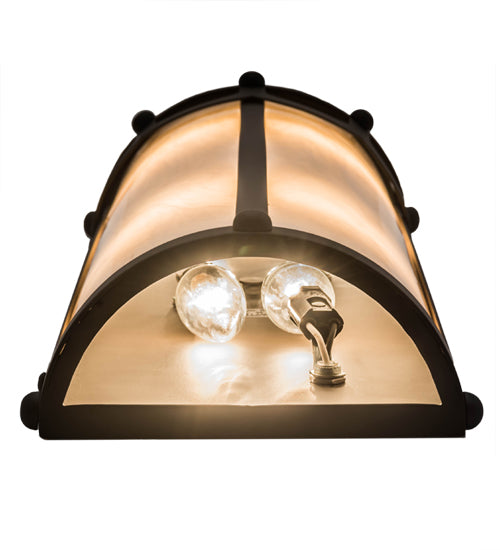 Meyda Lighting Carousel 8" 4-Light Oil Rubbed Bronze Wall Sconce With Fleshtone Idalight Shade Glass