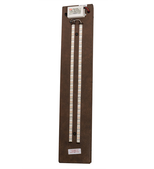 Meyda Lighting Carousel 8" LED Antique Rust Wall Sconce With Beige Sahara Taupe Idalight Shade Glass