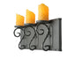 Meyda Lighting Carpathian 31" 3-Light Wrought Iron Vanity Light With Amber Candle Resin Shade