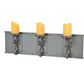 Meyda Lighting Carpathian 31" 3-Light Wrought Iron Vanity Light With Amber Candle Resin Shade