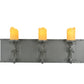 Meyda Lighting Carpathian 31" 3-Light Wrought Iron Vanity Light With Amber Candle Resin Shade