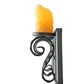 Meyda Lighting Carpathian 31" 3-Light Wrought Iron Vanity Light With Amber Candle Resin Shade