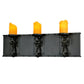 Meyda Lighting Carpathian 31" 3-Light Wrought Iron Vanity Light With Amber Candle Resin Shade