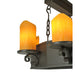 Meyda Lighting Carpathian 48" 10-Light Wrought Iron Chandelier With Honey Amber Faux Candles Shade