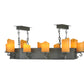 Meyda Lighting Carpathian 48" 10-Light Wrought Iron Chandelier With Honey Amber Faux Candles Shade