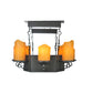 Meyda Lighting Carpathian 48" 10-Light Wrought Iron Chandelier With Honey Amber Faux Candles Shade
