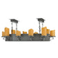 Meyda Lighting Carpathian 48" 10-Light Wrought Iron Chandelier With Honey Amber Faux Candles Shade