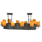 Meyda Lighting Carpathian 48" 10-Light Wrought Iron Chandelier With Honey Amber Faux Candles Shade