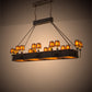 Meyda Lighting Carpathian 82" 28-Light Oil Rubbed Bronze Island Chandelier With Amber Mica Shade Glass
