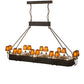 Meyda Lighting Carpathian 82" 28-Light Oil Rubbed Bronze Island Chandelier With Amber Mica Shade Glass