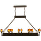 Meyda Lighting Carpathian 82" 28-Light Oil Rubbed Bronze Island Chandelier With Amber Mica Shade Glass