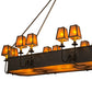 Meyda Lighting Carpathian 82" 28-Light Oil Rubbed Bronze Island Chandelier With Amber Mica Shade Glass