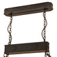 Meyda Lighting Carpathian 82" 28-Light Oil Rubbed Bronze Island Chandelier With Amber Mica Shade Glass