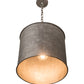 Meyda Lighting Carson 16" Galvinized Pendant Light With Gray Shade