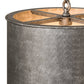 Meyda Lighting Carson 16" Galvinized Pendant Light With Gray Shade