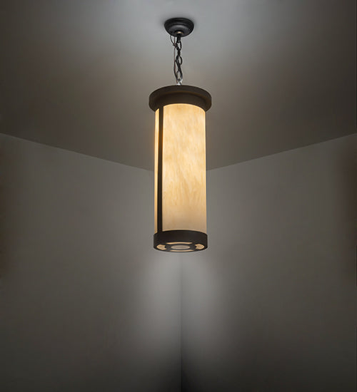 Meyda Lighting Cartier 10" 4-Light Golden Bronze Pendant Light With Beige Sahara Taupe Idalight Shade