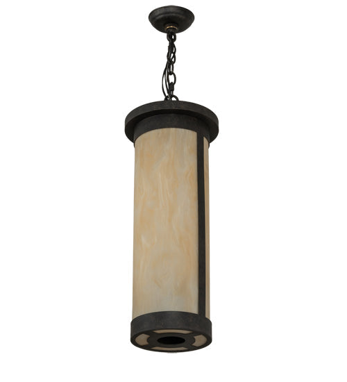 Meyda Lighting Cartier 10" 4-Light Golden Bronze Pendant Light With Beige Sahara Taupe Idalight Shade