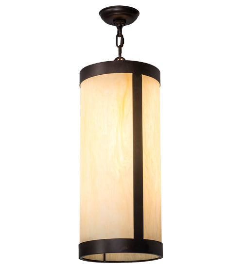 Meyda Lighting Cartier 10" Mahogany Bronze Pendant Light With Beige Sahara Taupe Idalight Shade Glass