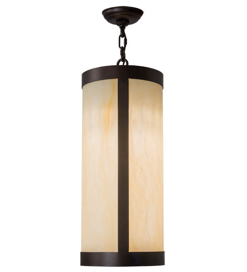 Meyda Lighting Cartier 10" Mahogany Bronze Pendant Light With Beige Sahara Taupe Idalight Shade Glass