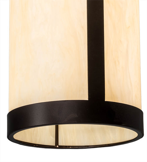 Meyda Lighting Cartier 10" Mahogany Bronze Pendant Light With Beige Sahara Taupe Idalight Shade Glass
