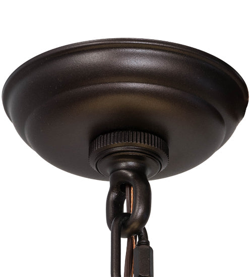 Meyda Lighting Cartier 10" Mahogany Bronze Pendant Light With Beige Sahara Taupe Idalight Shade Glass