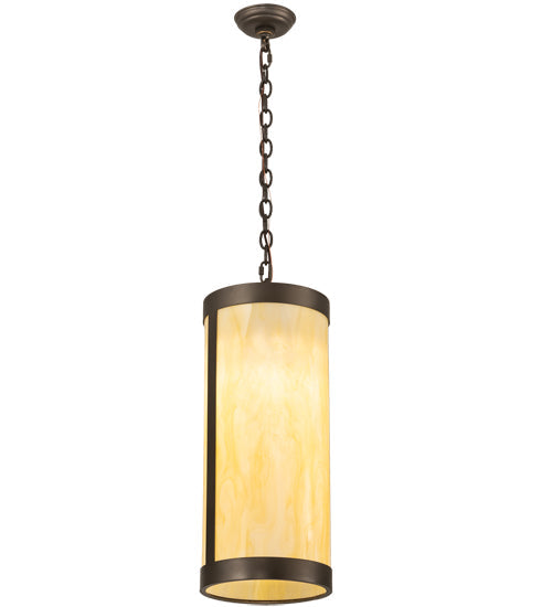 Meyda Lighting Cartier 10" Oil Rubbed Bronze Pendant Light With Creme Carrara Idalight Shade
