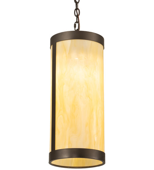 Meyda Lighting Cartier 10" Oil Rubbed Bronze Pendant Light With Creme Carrara Idalight Shade