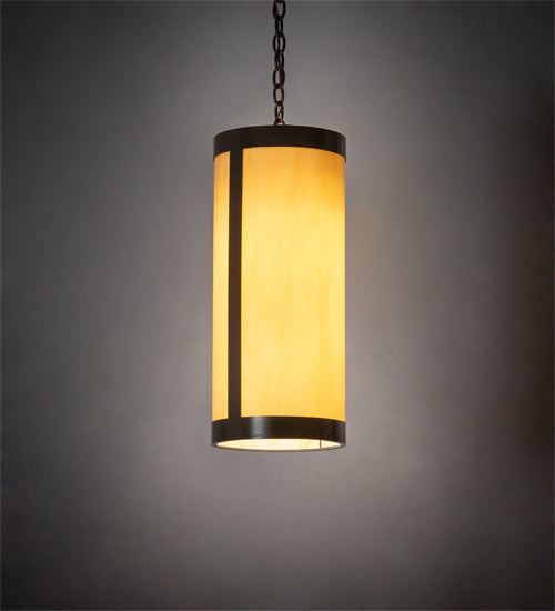 Meyda Lighting Cartier 10" Timeless Bronze Pendant Light With Amber Tawnyrock Idalight Shade