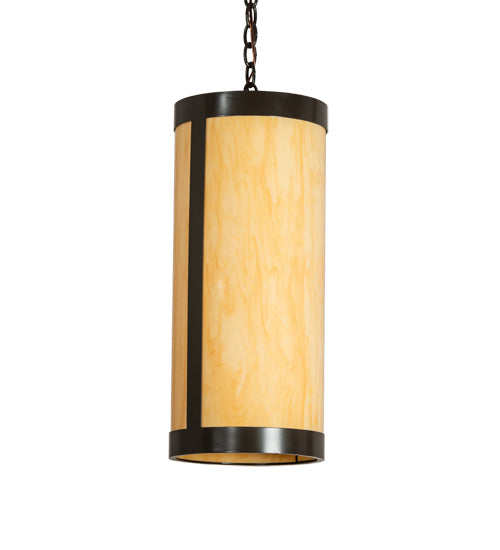 Meyda Lighting Cartier 10" Timeless Bronze Pendant Light With Amber Tawnyrock Idalight Shade