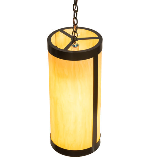 Meyda Lighting Cartier 10" Timeless Bronze Pendant Light With Amber Tawnyrock Idalight Shade