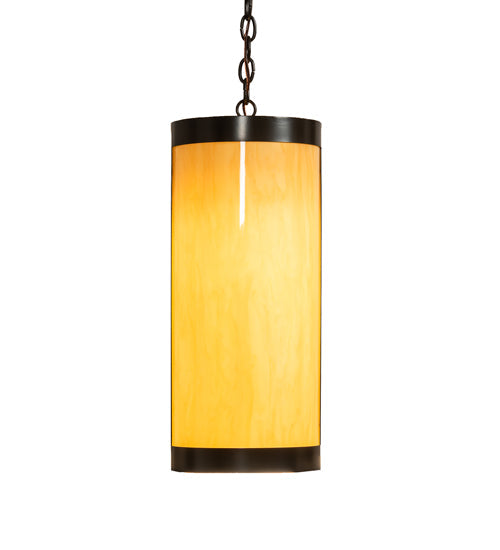 Meyda Lighting Cartier 10" Timeless Bronze Pendant Light With Amber Tawnyrock Idalight Shade
