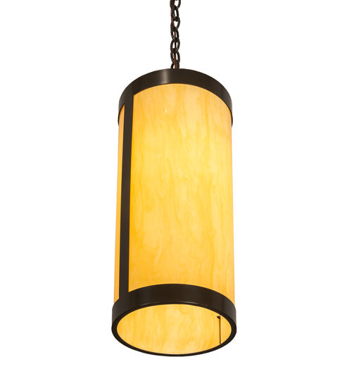 Meyda Lighting Cartier 10" Timeless Bronze Pendant Light With Amber Tawnyrock Idalight Shade