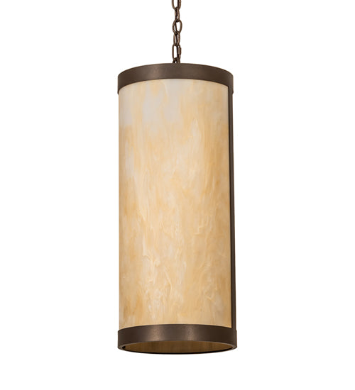 Meyda Lighting Cartier 12" 2-Light Tyler Bronze Pendant Light With Sahara Taupe Idalight Shade