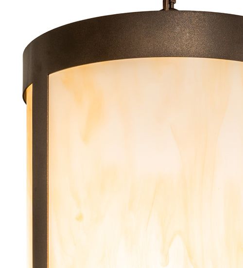 Meyda Lighting Cartier 12" 2-Light Tyler Bronze Pendant Light With Sahara Taupe Idalight Shade