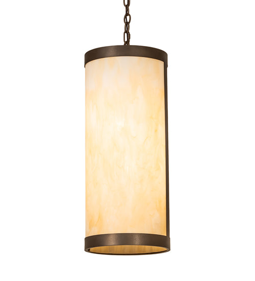 Meyda Lighting Cartier 12" 2-Light Tyler Bronze Pendant Light With Sahara Taupe Idalight Shade