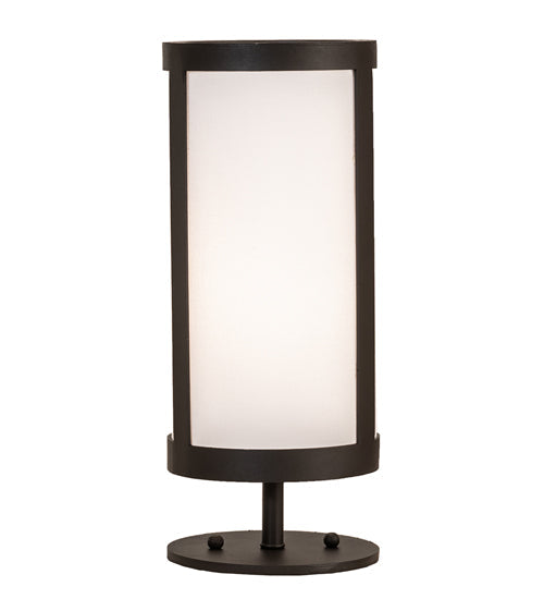 Meyda Lighting Cartier 12" Wrought Iron Table Lamp With White Fabric Shade