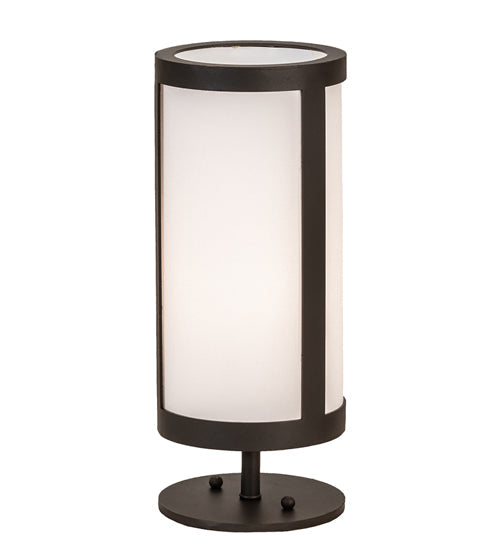 Meyda Lighting Cartier 12" Wrought Iron Table Lamp With White Fabric Shade