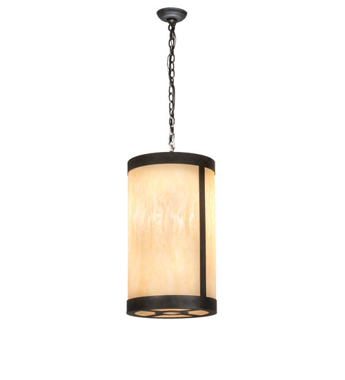 Meyda Lighting Cartier 14" 4-Light Golden Bronze Pendant Light With Beige Sahara Taupe Idalight Shade