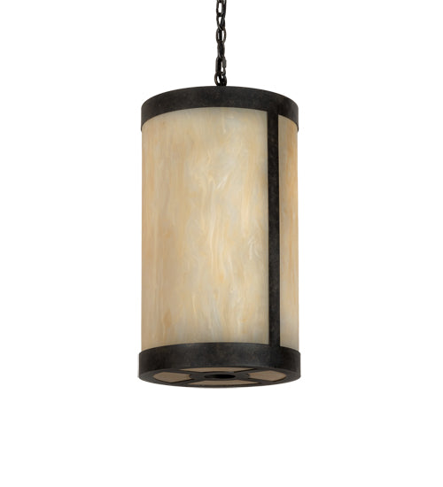 Meyda Lighting Cartier 14" 4-Light Golden Bronze Pendant Light With Beige Sahara Taupe Idalight Shade