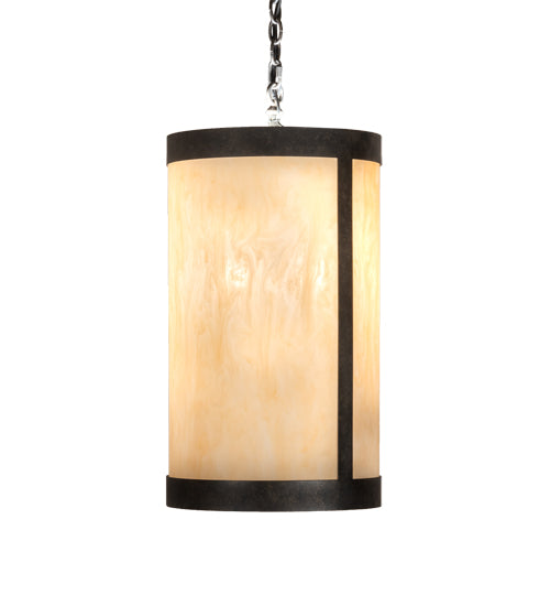 Meyda Lighting Cartier 14" 4-Light Golden Bronze Pendant Light With Beige Sahara Taupe Idalight Shade