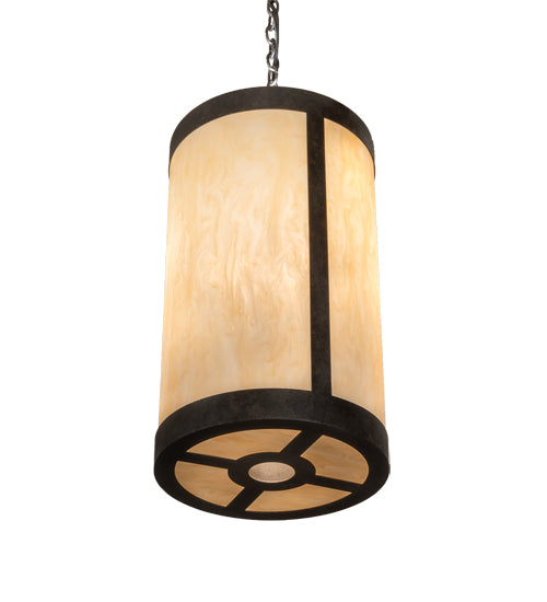 Meyda Lighting Cartier 14" 4-Light Golden Bronze Pendant Light With Beige Sahara Taupe Idalight Shade