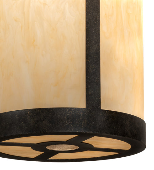 Meyda Lighting Cartier 14" 4-Light Golden Bronze Pendant Light With Beige Sahara Taupe Idalight Shade