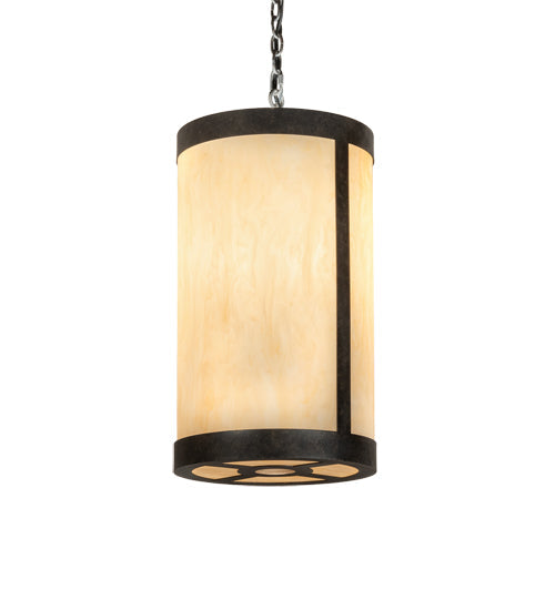 Meyda Lighting Cartier 14" 4-Light Golden Bronze Pendant Light With Beige Sahara Taupe Idalight Shade