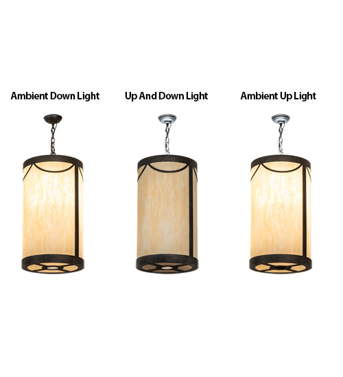 Meyda Lighting Cartier 16" 5-Light Golden Bronze Pendant Light With Beige Sahara Taupe Idalight Shade