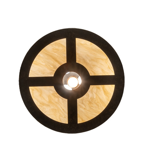 Meyda Lighting Cartier 16" 5-Light Golden Bronze Pendant Light With Beige Sahara Taupe Idalight Shade