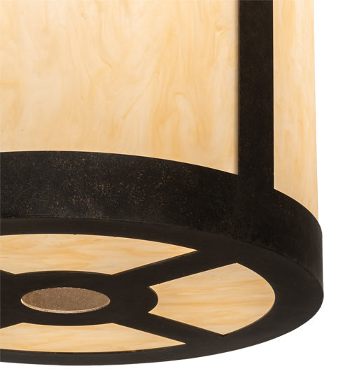 Meyda Lighting Cartier 16" 5-Light Golden Bronze Pendant Light With Beige Sahara Taupe Idalight Shade